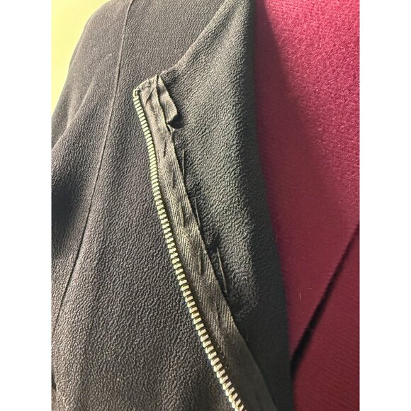 Vintage 1930s Black Crepe Top Blouse Rhinestone Embellished Size S - Picture 16 of 16